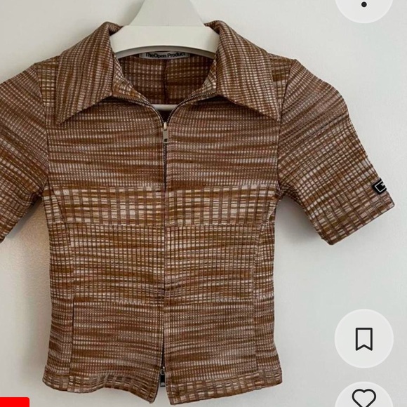 TheOpen Product two way double zipped fitted collared shirt blouse zipper - Picture 3 of 14